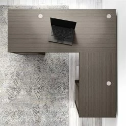 Cheapest ⌛ Bush Bristol L Shaped Computer Desk With Storage In Restored Gray - Engineered Wood ❤️ -Cheap Executive Store 2171319 3 L