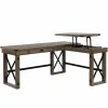Best Pirce ✔️ Ameriwood Home Engineered Wood L Desk With Lift Top In Rustic Gray 🎉