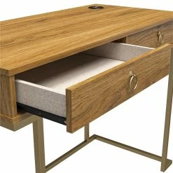 Discount 😀 Ameriwood Home Serenity Computer Desk In Walnut ✔️ -Cheap Executive Store 2175930 3 L