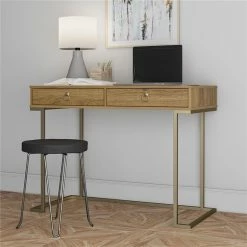 Discount 😀 Ameriwood Home Serenity Computer Desk In Walnut ✔️ -Cheap Executive Store 2175930 6 L