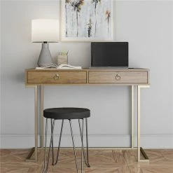 Discount 😀 Ameriwood Home Serenity Computer Desk In Walnut ✔️ -Cheap Executive Store 2175930 7 L