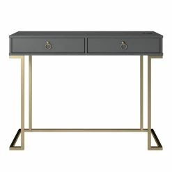 Cheap 🎁 Ameriwood Home Contemporary Serenity Computer Desk In Graphite Gray ❤️ -Cheap Executive Store 2175932 2 L