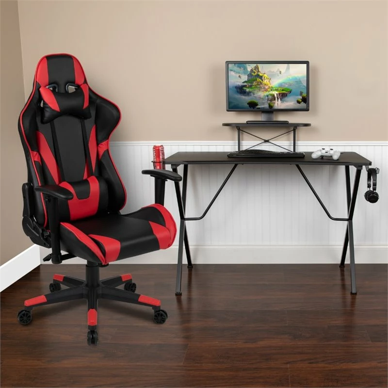 Budget π Flash Furniture Gaming Desk And Reclining Swivel Chair In Black And Red β€οΈ 2 Budget π Flash Furniture Gaming Desk And Reclining Swivel Chair In Black And Red β€οΈ - Image 2
