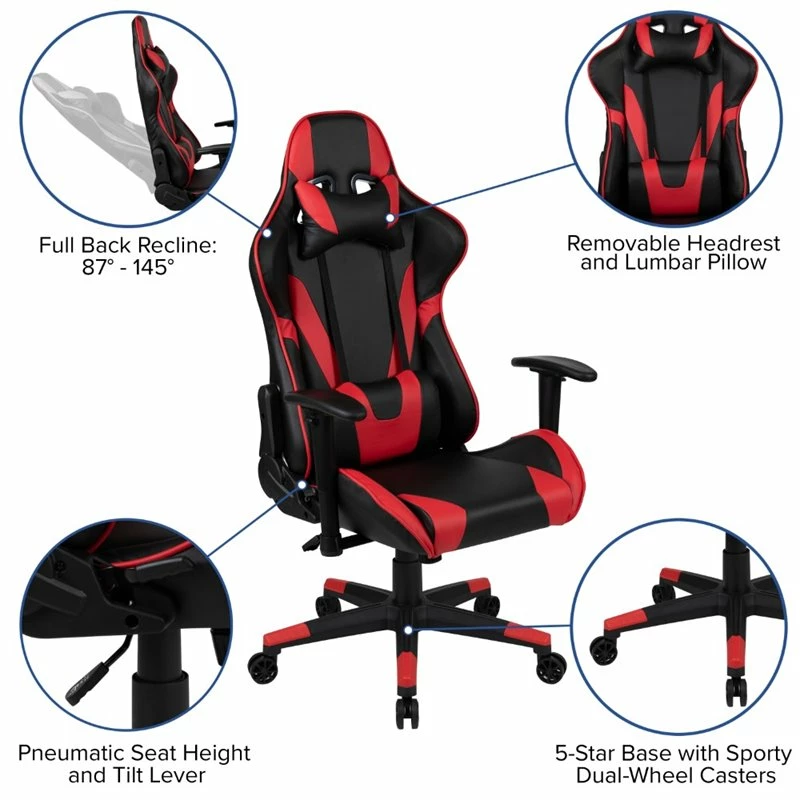 Budget π Flash Furniture Gaming Desk And Reclining Swivel Chair In Black And Red β€οΈ 6 Budget π Flash Furniture Gaming Desk And Reclining Swivel Chair In Black And Red β€οΈ - Image 6