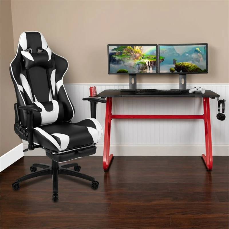 Best deal π Flash Furniture Z-Frame Gaming Desk And Reclining Swivel Chair In Red And Black π 2 Best deal π Flash Furniture Z-Frame Gaming Desk And Reclining Swivel Chair In Red And Black π - Image 2