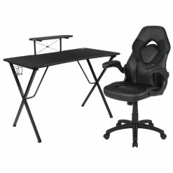 Deals ⭐ Flash Furniture 2 Piece Gaming Desk Set With Monitor Stand In Black 😀