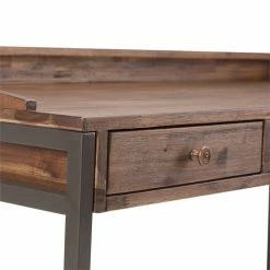 Deals 😍 Scranton & Co Solid Wood Computer Desk In Rustic Natural Aged Brown ⌛ -Cheap Executive Store 2192575 3 L