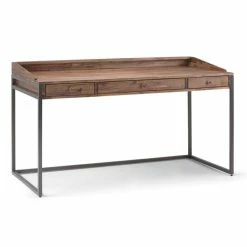 Deals 😍 Scranton & Co Solid Wood Computer Desk In Rustic Natural Aged Brown ⌛