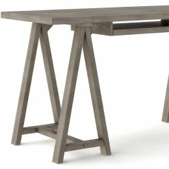 Cheap 🌟 Atlin Designs 60"W Modern Solid Wood Computer Desk In Farmhouse Gray 👍 -Cheap Executive Store 2192600 3 L