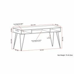 Best Sale 🌟 Simpli Home Hunter Solid Mango Wood Industrial 60 " Desk In Natural 🤩 -Cheap Executive Store 2194163 5 L