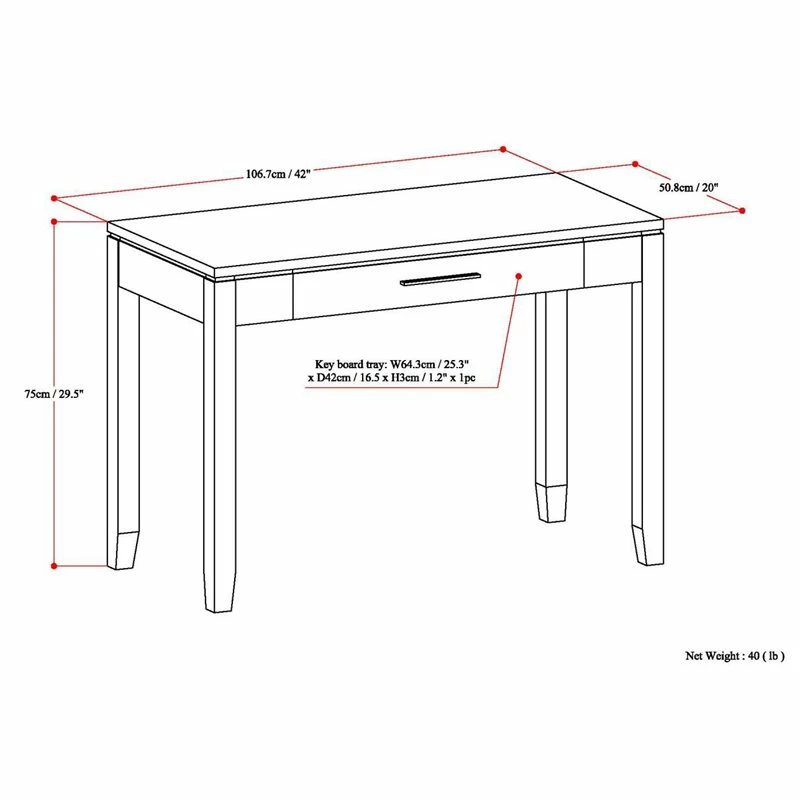 Wholesale π€© Simpli Home Cosmopolitan 42"W Contemporary Solid Wood Home Office Desk In Distressed Gray π€© 8 Wholesale π€© Simpli Home Cosmopolitan 42"W Contemporary Solid Wood Home Office Desk In Distressed Gray π€© - Image 8