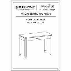 Wholesale π€© Simpli Home Cosmopolitan 42"W Contemporary Solid Wood Home Office Desk In Distressed Gray π€© 17 Wholesale π€© Simpli Home Cosmopolitan 42"W Contemporary Solid Wood Home Office Desk In Distressed Gray π€© -Cheap Executive Store 2194182 8 L