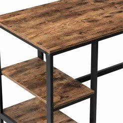 Flash Sale 😉 Benjara 23.6" Contemporary Wood Computer Desk With 2 Shelves In Rustic Brown ✔️ -Cheap Executive Store 2196503 2 L