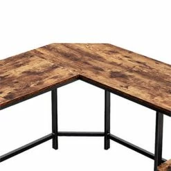 Coupon ❤️ Benjara 54 Inch L Shape Wood Computer Desk- 2 Shelves- Metal Legs- Brown And Black 💯 -Cheap Executive Store 2196509 4 L