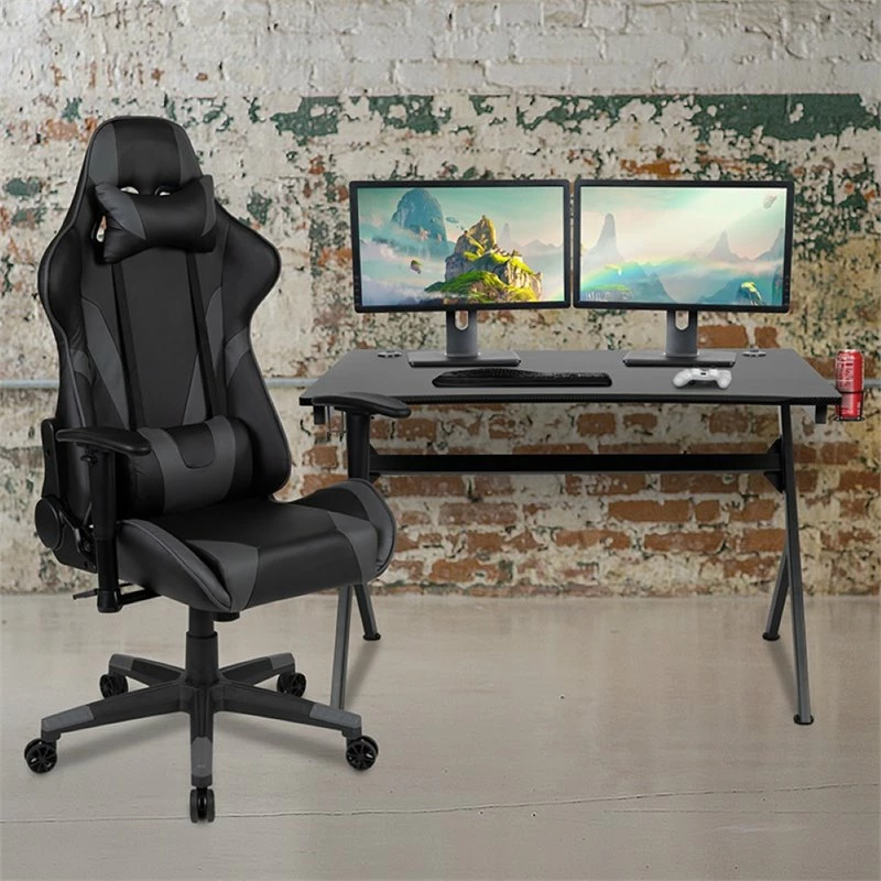 Brand new β Flash Furniture Gaming Desk And Racing Reclining Chair Set In Black And Gray π 2 Brand new β Flash Furniture Gaming Desk And Racing Reclining Chair Set In Black And Gray π - Image 2