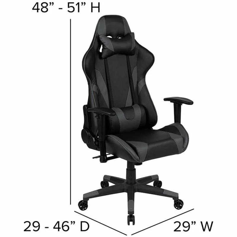 Brand new β Flash Furniture Gaming Desk And Racing Reclining Chair Set In Black And Gray π 12 Brand new β Flash Furniture Gaming Desk And Racing Reclining Chair Set In Black And Gray π - Image 12