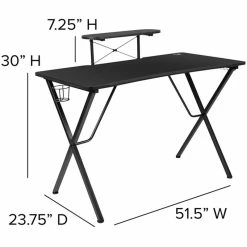 Deals 👍 Flash Furniture Gaming Desk And Racing Reclining Chair Set In Black And Blue 🤩 -Cheap Executive Store 2205064 18 L