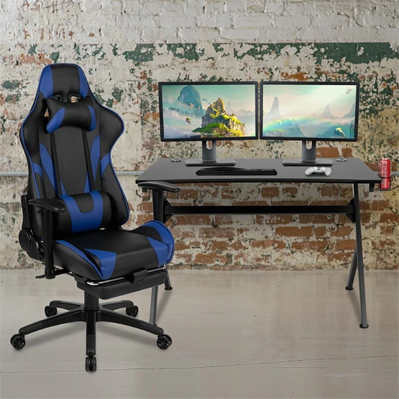 Best Pirce β Flash Furniture Gaming Desk And Racing Reclining Chair Set In Black And Blue π₯ 2 Best Pirce β Flash Furniture Gaming Desk And Racing Reclining Chair Set In Black And Blue π₯ - Image 2
