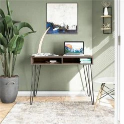 Budget ⌛ Ameriwood Home Joshua Computer Desk With Storage In Weathered Oak 🛒 -Cheap Executive Store 2216418 2 L