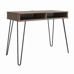 Budget ⌛ Ameriwood Home Joshua Computer Desk With Storage In Weathered Oak 🛒 -Cheap Executive Store 2216418 3 L