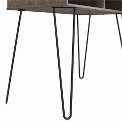 Budget ⌛ Ameriwood Home Joshua Computer Desk With Storage In Weathered Oak 🛒 -Cheap Executive Store 2216418 5 L
