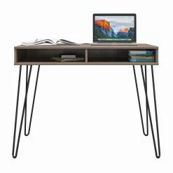 Budget ⌛ Ameriwood Home Joshua Computer Desk With Storage In Weathered Oak 🛒 -Cheap Executive Store 2216418 6 L