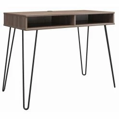 Budget ⌛ Ameriwood Home Joshua Computer Desk With Storage In Weathered Oak 🛒