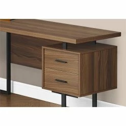 Budget ✨ Monarch 71" 3-drawer Riversible L-shaped Wood Computer Desk In Walnut/Black 😀 -Cheap Executive Store 2216794 6 L