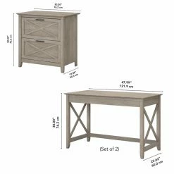 Flash Sale π Bush Key West 2 Person Desk Set With File Cabinet In Washed Gray - Engineered Wood π 16 Flash Sale π Bush Key West 2 Person Desk Set With File Cabinet In Washed Gray - Engineered Wood π -Cheap Executive Store 2218141 7 L