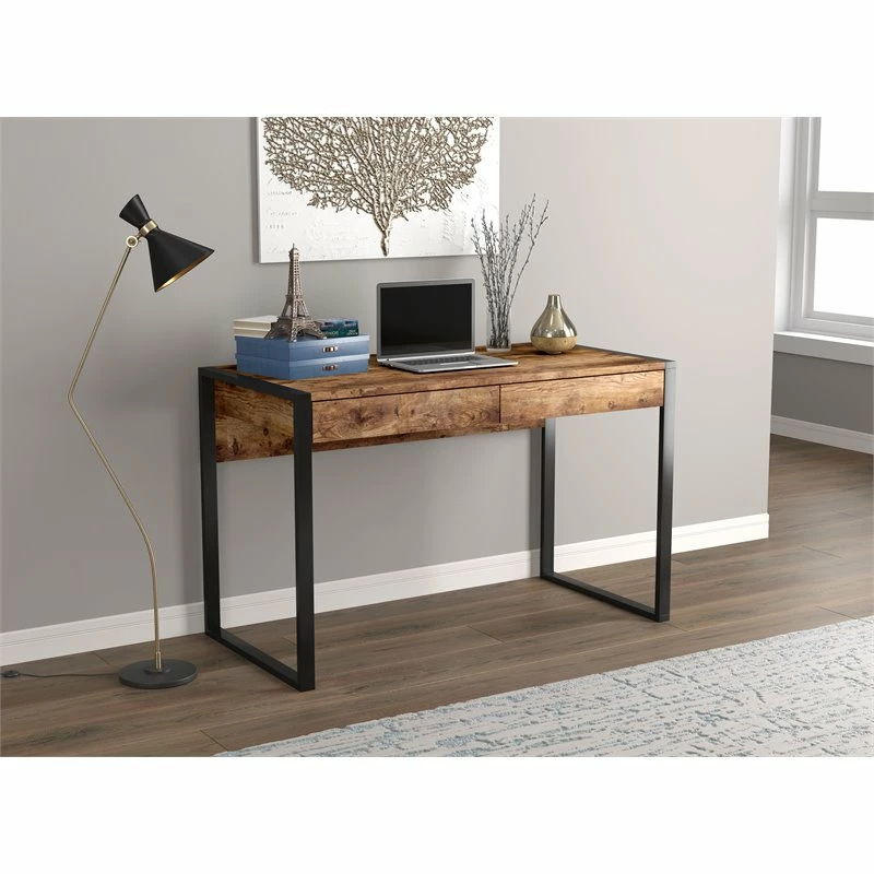 Top 10 ⌛ Safdie & Co. 47"L 2-Drawers Black Metal Computer Desk In Brown Reclaimed Wood ✨ 2 Top 10 ⌛ Safdie & Co. 47"L 2-Drawers Black Metal Computer Desk In Brown Reclaimed Wood ✨ - Image 2