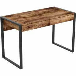 Top 10 ⌛ Safdie & Co. 47"L 2-Drawers Black Metal Computer Desk In Brown Reclaimed Wood ✨
