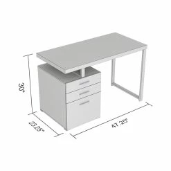 Budget 😀 Safdie & Co. 47.25"L 3-Drawers Black Metal Computer Desk In Brown Reclaimed Wood 🧨 -Cheap Executive Store 2243847 2 L