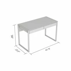 Best Pirce 😉 Safdie & Co. 47"L 2-Drawers Black Metal Computer Desk In Dark Grey ⌛ -Cheap Executive Store 2243878 2 L