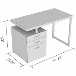 Cheapest ⭐ Safdie & Co. 47.25"L 3-Drawers Black Metal Computer Desk In Dark Grey 🎉 -Cheap Executive Store 2243879 2 L