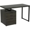 Cheapest ⭐ Safdie & Co. 47.25"L 3-Drawers Black Metal Computer Desk In Dark Grey 🎉