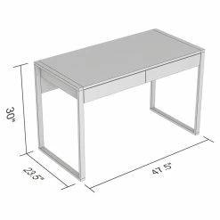 Coupon 😍 Safdie & Co. 47"L 2-Drawers Black Metal Computer Desk In Dark Taupe 😉 -Cheap Executive Store 2243910 2 L