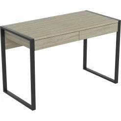 Coupon 😍 Safdie & Co. 47"L 2-Drawers Black Metal Computer Desk In Dark Taupe 😉