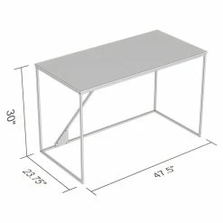 Brand new 🎉 Safdie & Co. 47.25"L Black Metal Computer Desk In Dark Taupe ⌛ -Cheap Executive Store 2243912 2 L