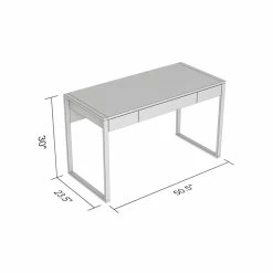 Deals 🤩 Safdie & Co. 50"L 3-Drawers Black Metal Computer Desk In Dark Taupe 🔥 -Cheap Executive Store 2243915 2 L