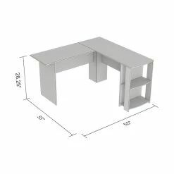 Wholesale 😍 Safdie & Co. 55"L L-Shaped Computer Desk With 2-Shelves In Dark Taupe 🛒 5 Wholesale 😍 Safdie & Co. 55"L L-Shaped Computer Desk With 2-Shelves In Dark Taupe 🛒 -Cheap Executive Store 2243916 2 L