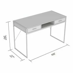 Best Pirce 👏 Safdie & Co. 48"L 2-Drawers 1-Shelf Computer Desk In Dark Taupe 🤩 -Cheap Executive Store 2243950 2 L