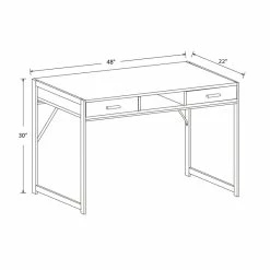 Best Pirce 🥰 Safdie & Co. 48"L 2-Drawers 1-Shelf Computer Desk In Distressed Wood 🤩 -Cheap Executive Store 2243958 2 L