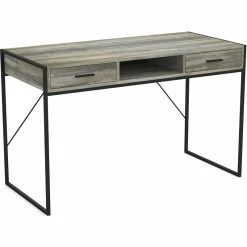Best Pirce 🥰 Safdie & Co. 48"L 2-Drawers 1-Shelf Computer Desk In Distressed Wood 🤩