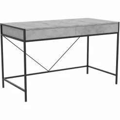 Wholesale ✨ Safdie & Co. 49"L 2-Drawers Black Metal Computer Desk In Grey Cement 🔥