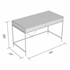 Discount 🥰 Safdie & Co. 49"L 2-Drawers Black Metal Computer Desk In Grey Wood 🥰 -Cheap Executive Store 2243965 2 L