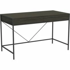 Discount 🥰 Safdie & Co. 49"L 2-Drawers Black Metal Computer Desk In Grey Wood 🥰