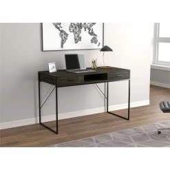 Brand new 🥰 Safdie & Co. 48"L 2-Drawers 1-Shelf Computer Desk In Grey Wood 😀 -Cheap Executive Store 2243967 3 L