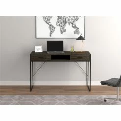 Brand new 🥰 Safdie & Co. 48"L 2-Drawers 1-Shelf Computer Desk In Grey Wood 😀 -Cheap Executive Store 2243967 4 L