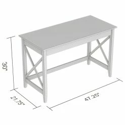 Buy 🔥 Safdie & Co. 47.25"L Computer Desk With X-Sides In White 🥰 -Cheap Executive Store 2243994 2 L