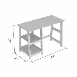 Cheapest ✨ Safdie & Co. 44"L Computer Desk With 2-Open Concept Shelves In White 💯 -Cheap Executive Store 2243997 2 L
